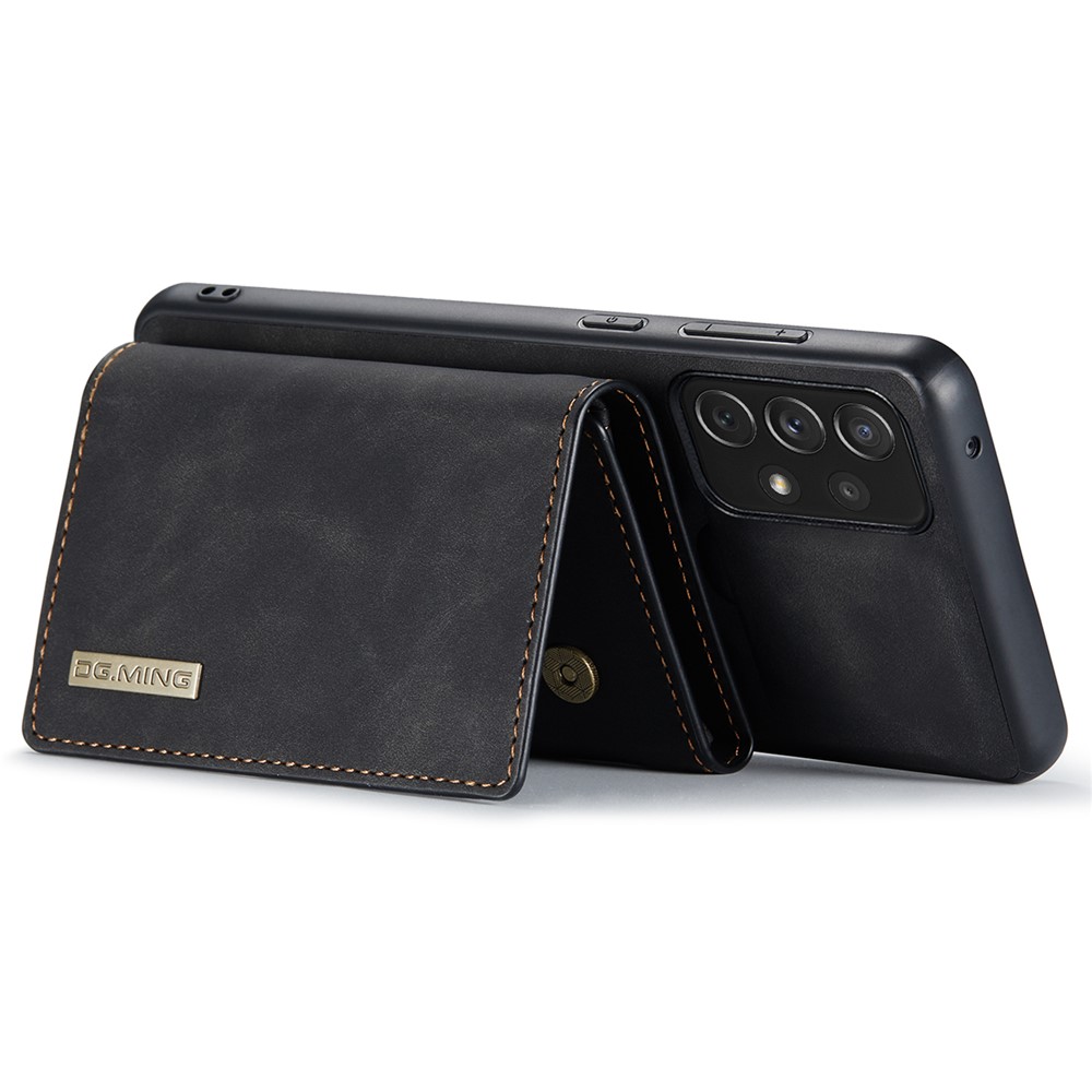 DG.MING M1 Series Drop-proof Well-protected Support Wireless Charging Detachable 2-in-1 Wallet Cell Phone Case for Samsung Galaxy A73 5G - Black-4