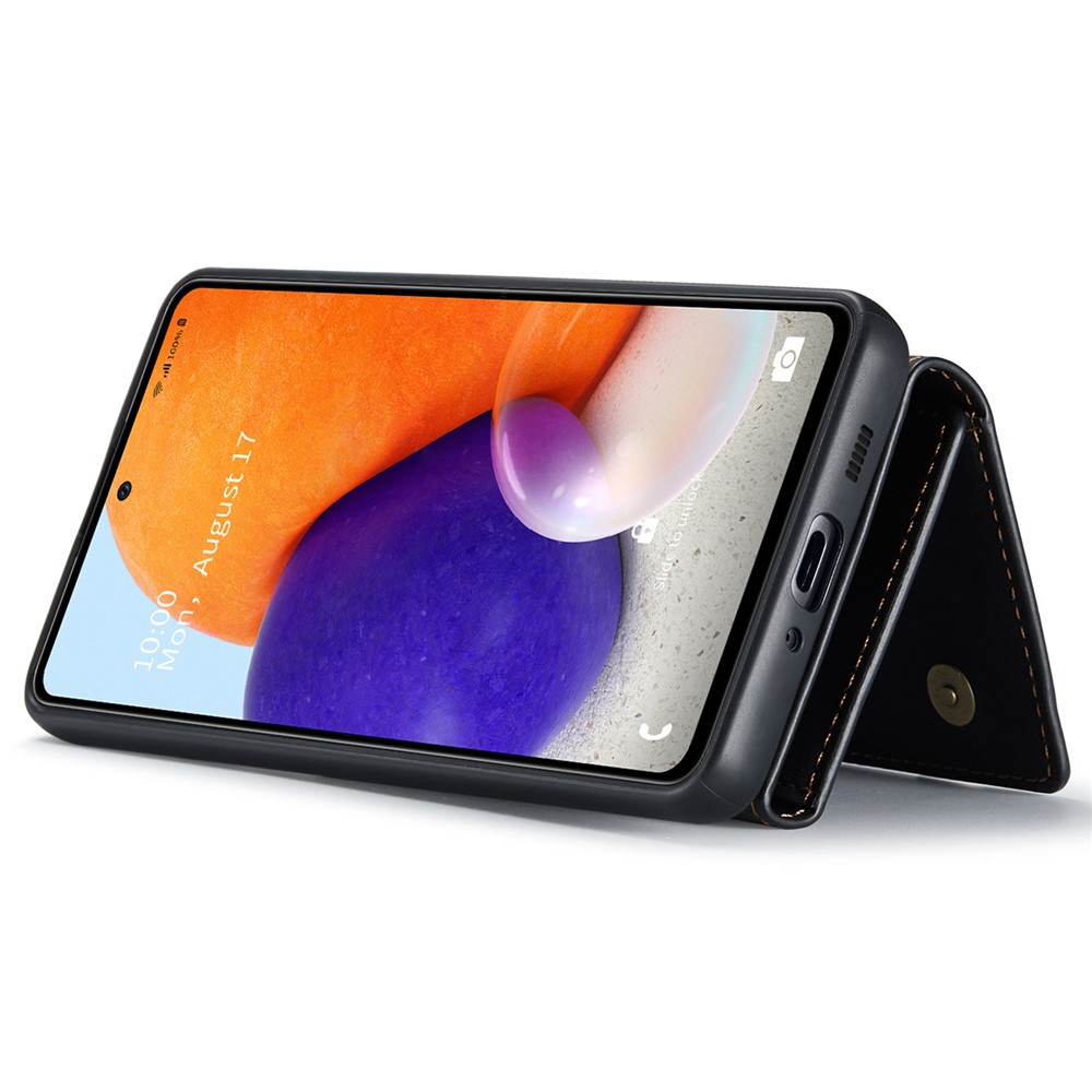 DG.MING M1 Series Drop-proof Well-protected Support Wireless Charging Detachable 2-in-1 Wallet Cell Phone Case for Samsung Galaxy A73 5G - Black-5