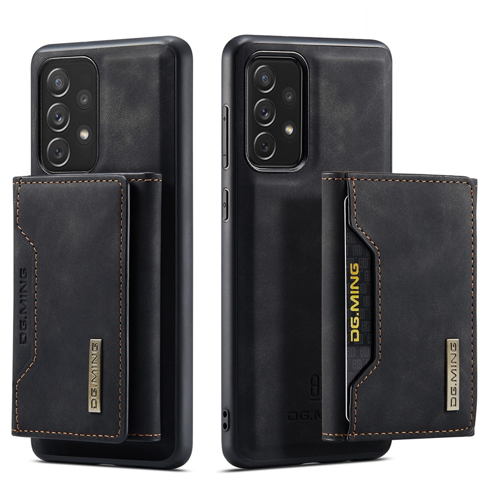 DG.MING M2 Series Detachable Wallet Phone Case 2-in-1 Wireless Charging All-Inclusive Hybrid Phone Protector for Samsung Galaxy A73 5G - Black-1