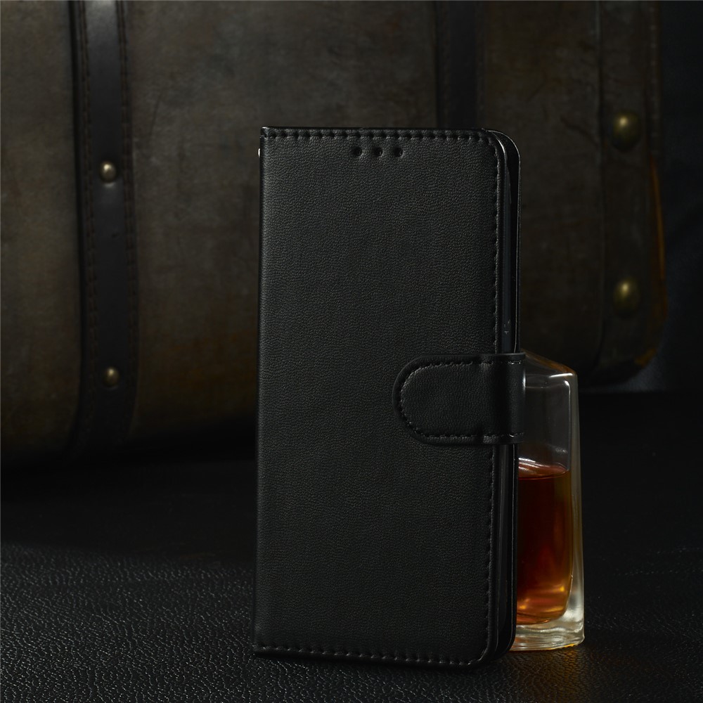 Solid Color Magnetic Closure Flip Scratch Proof Leather Protective Wallet Shell Horizontal Stand Case for Samsung Galaxy A53 5G - Black-7