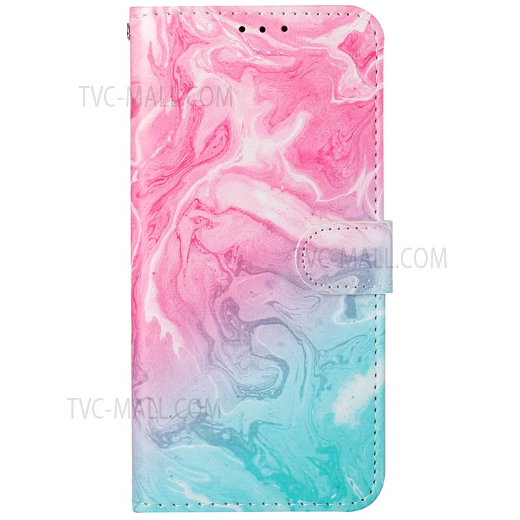 Pattern Printing Wallet Stand PU Leather + TPU Well-protected Phone Case Cover for Samsung Galaxy A53 5G - Pink/Green-2