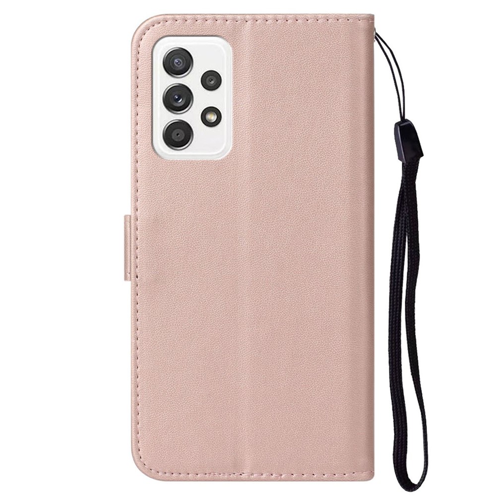 Anti-drop Solid Color Magnetic Closure Flip Leather Protective Wallet Shell Horizontal Stand Case for Samsung Galaxy A33 5G - Rose Gold-3