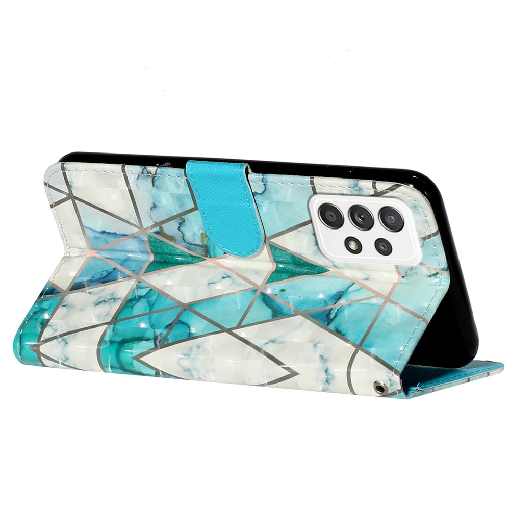 Folio Flip Pattern Printing Scratch Proof Leather Wallet Phone Case Cover with Stand for Samsung Galaxy A33 5G - Marble-5