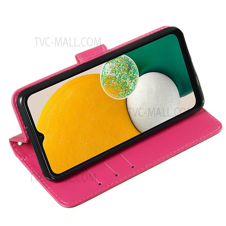Solid Color Shockproof Magnetic Closure Flip Leather Protective Wallet Shell Stand Case for Samsung Galaxy S22 Ultra 5G - Red-5