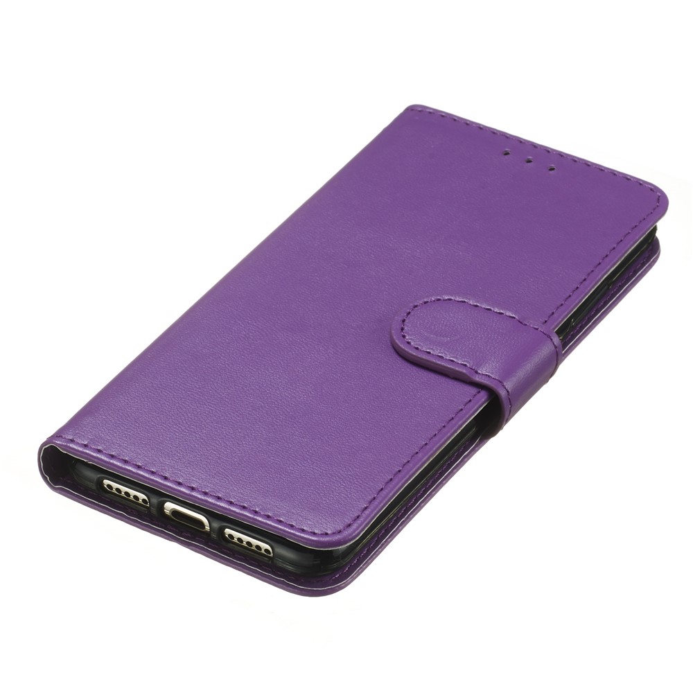 Solid Color Magnetic Closure Flip Leather Protective Wallet Shell Horizontal Stand Case with Wrist Strap for Samsung Galaxy A13 5G - Purple-6