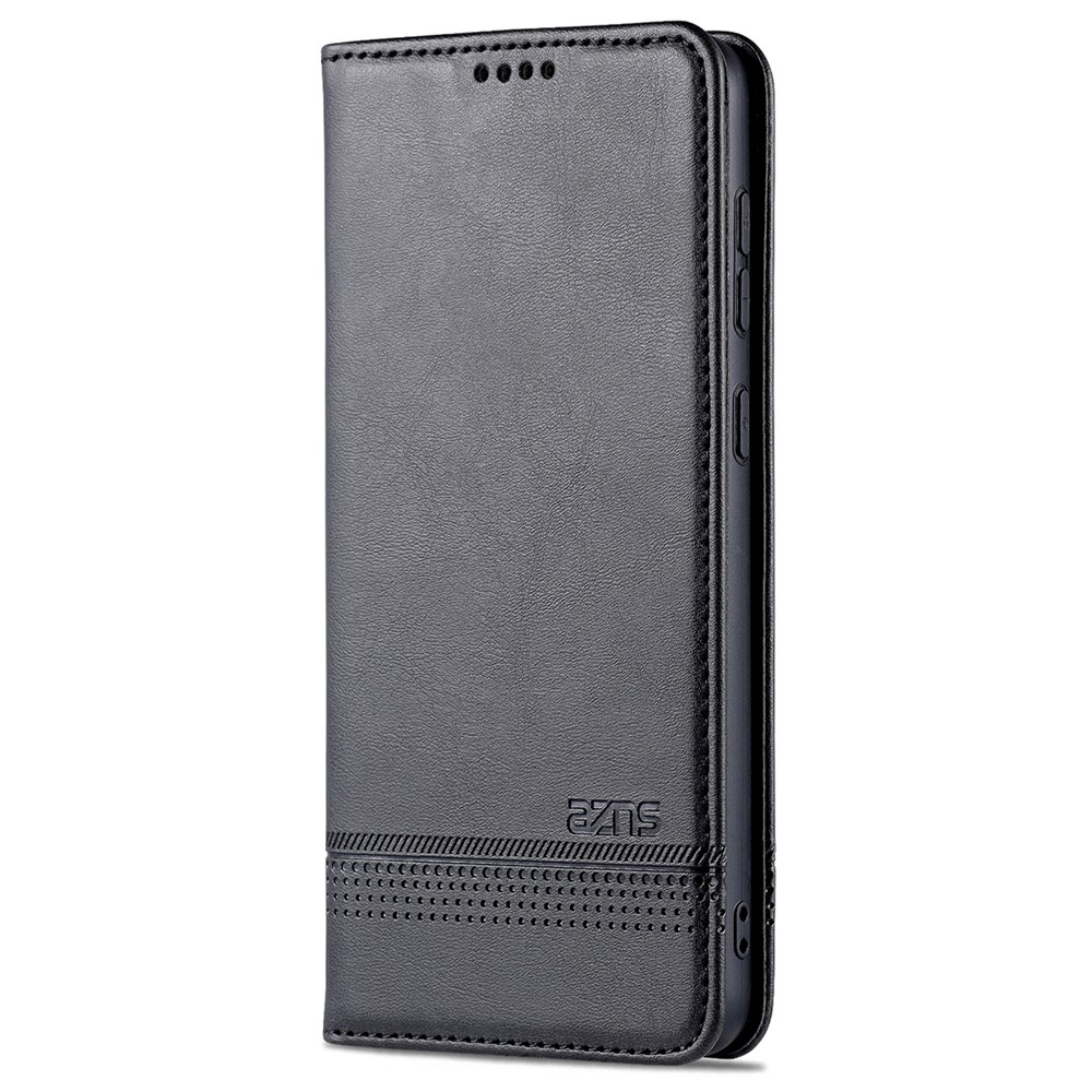 AZNS PU Leather Wallet Flip Case Magnetic Absorption Folding Stand Protective Cover for Samsung Galaxy A53 5G - Black-2