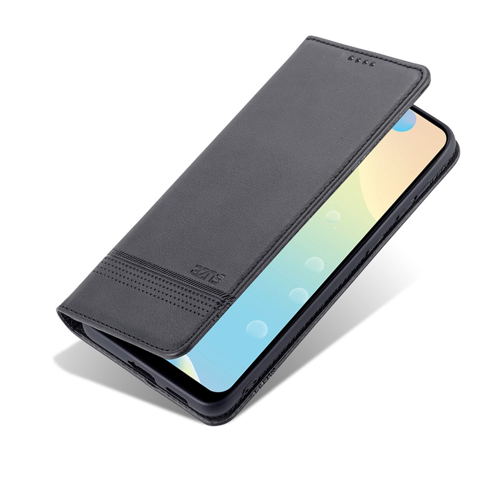 AZNS PU Leather Wallet Flip Case Magnetic Absorption Folding Stand Protective Cover for Samsung Galaxy A53 5G - Black-7