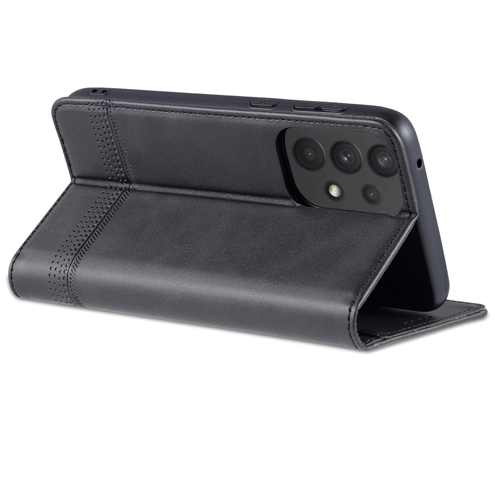 AZNS PU Leather Wallet Flip Case Magnetic Absorption Folding Stand Protective Cover for Samsung Galaxy A53 5G - Black-8