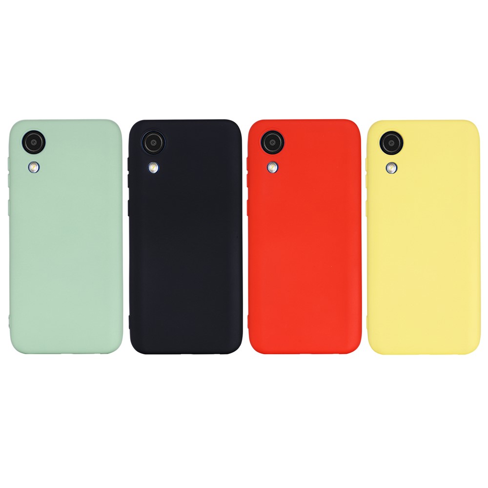 Liquid Silicone Smooth Soft Microfiber Lining Cushion Phone Case with Strap for Samsung Galaxy A03 Core - Black-8