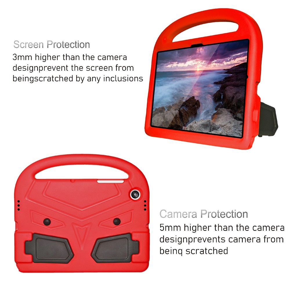 Portable Handle Bird Design Foldable Kickstand Anti-drop EVA Tablet Case Cover for Samsung Galaxy Tab A8 10.5 (2021) - Red-2
