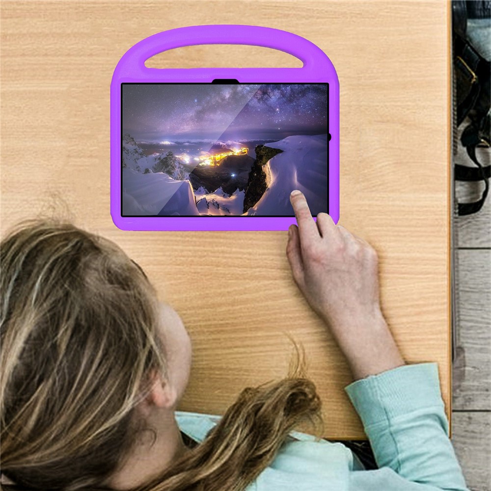 Portable Handle Bird Design Foldable Kickstand Anti-drop EVA Tablet Case Cover for Samsung Galaxy Tab A8 10.5 (2021) - Purple-4