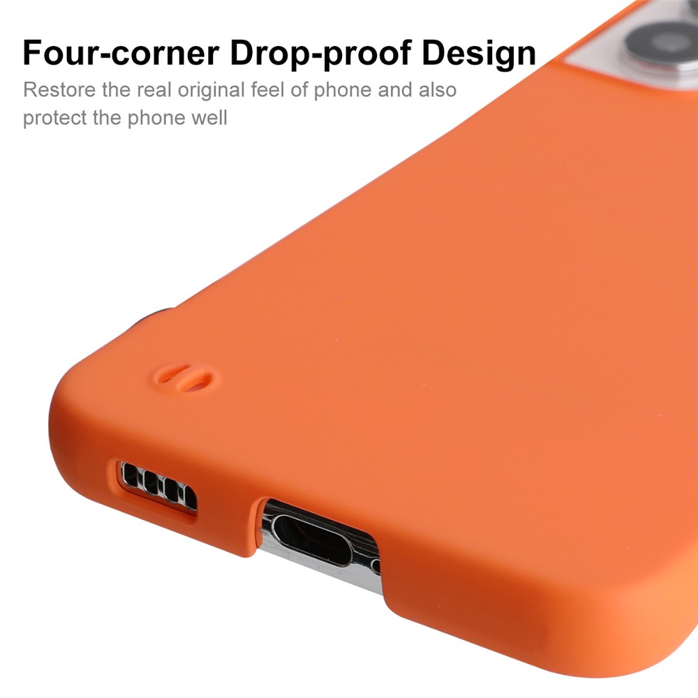 ENKAY Fingerprint-proof Rubberized Matte Frameless Anti-scratch Hard PC Phone Case Shell for Samsung Galaxy S22 5G - Orange-5