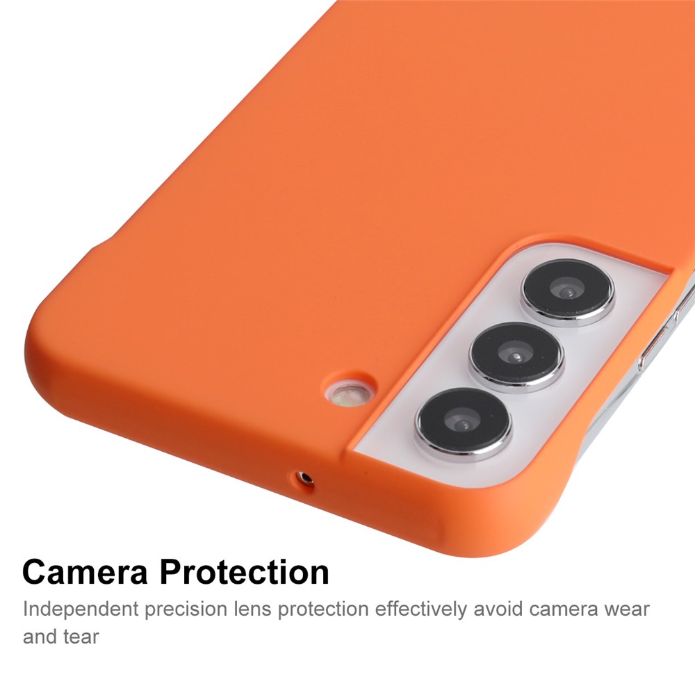 ENKAY Smartphone Case Bag Rubberized Matte Frameless Anti-scratch Hard PC Phone Shell for Samsung Galaxy S22+ 5G - Orange-4