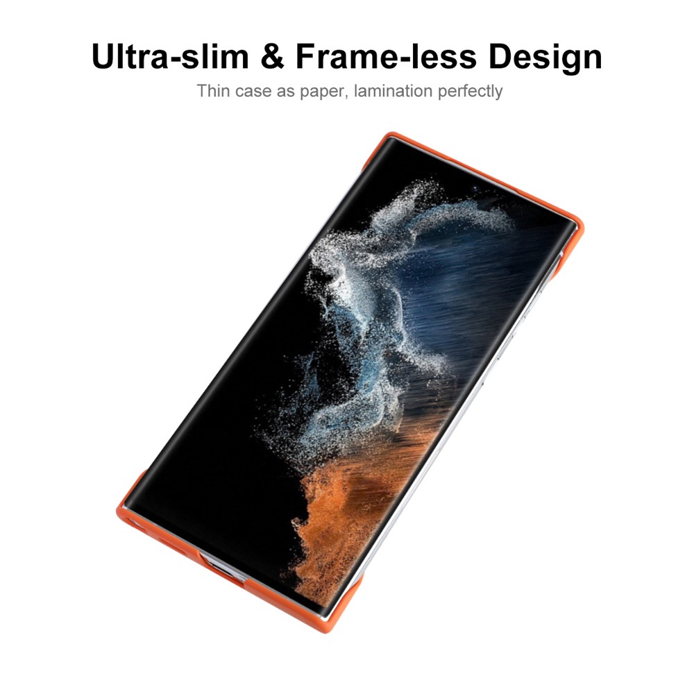 ENKAY Anti-scratch Rubberized Matte Frameless Hard PC Phone Case Shell for Samsung Galaxy S22 Ultra 5G - Orange-2