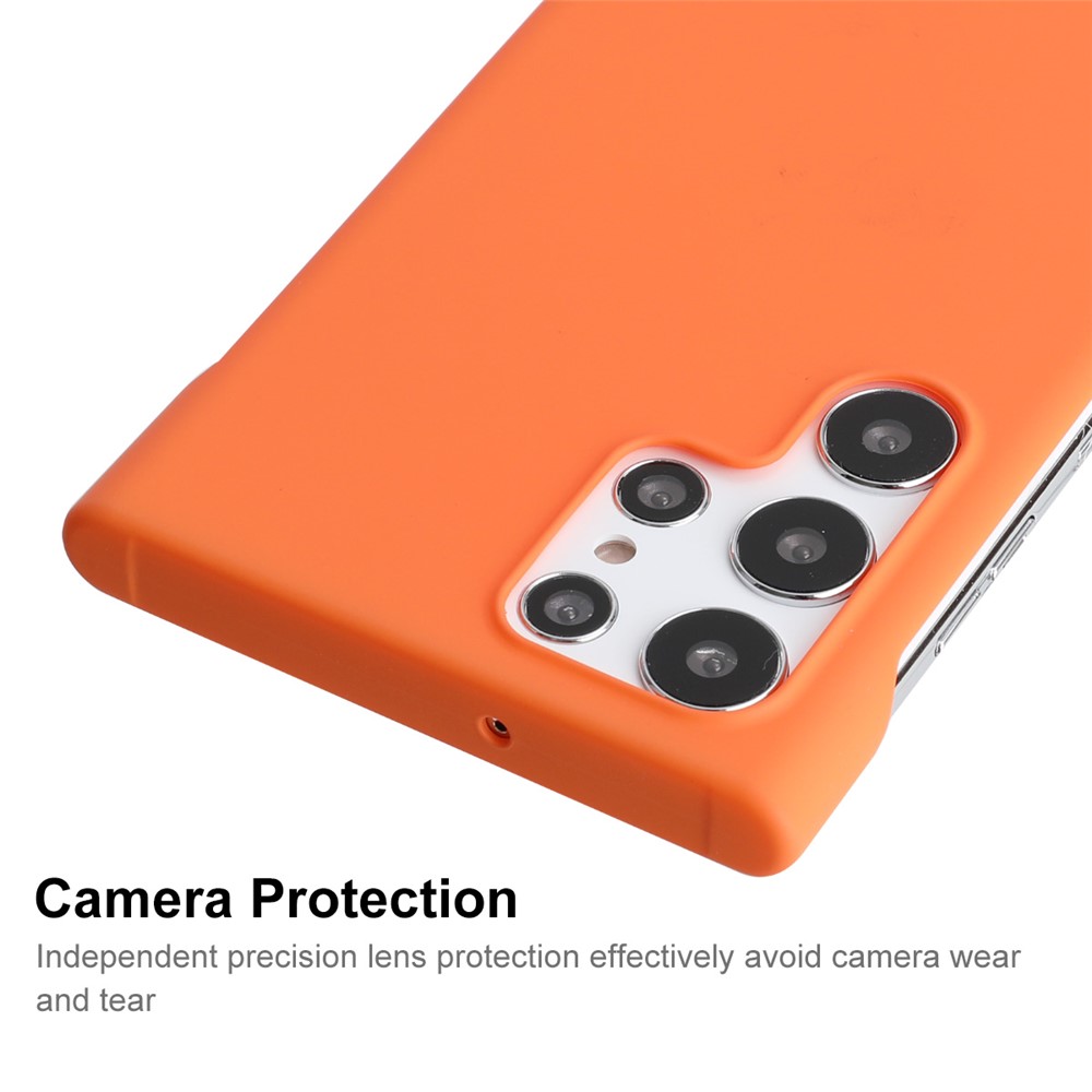 ENKAY Anti-scratch Rubberized Matte Frameless Hard PC Phone Case Shell for Samsung Galaxy S22 Ultra 5G - Orange-4