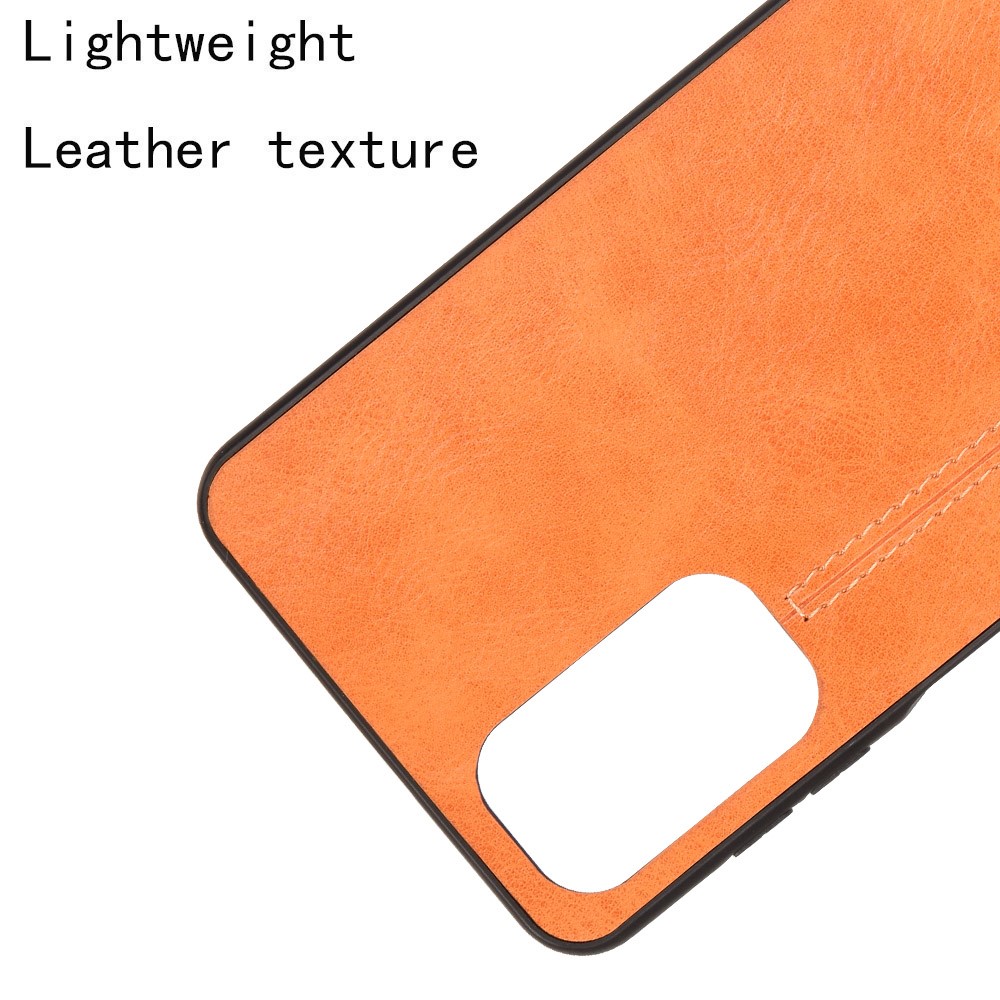 Stitching Line Retro Textured Drop Proof PU Leather Coated PC + TPU Phone Cover Case for Samsung Galaxy M52 5G - Yellow-4