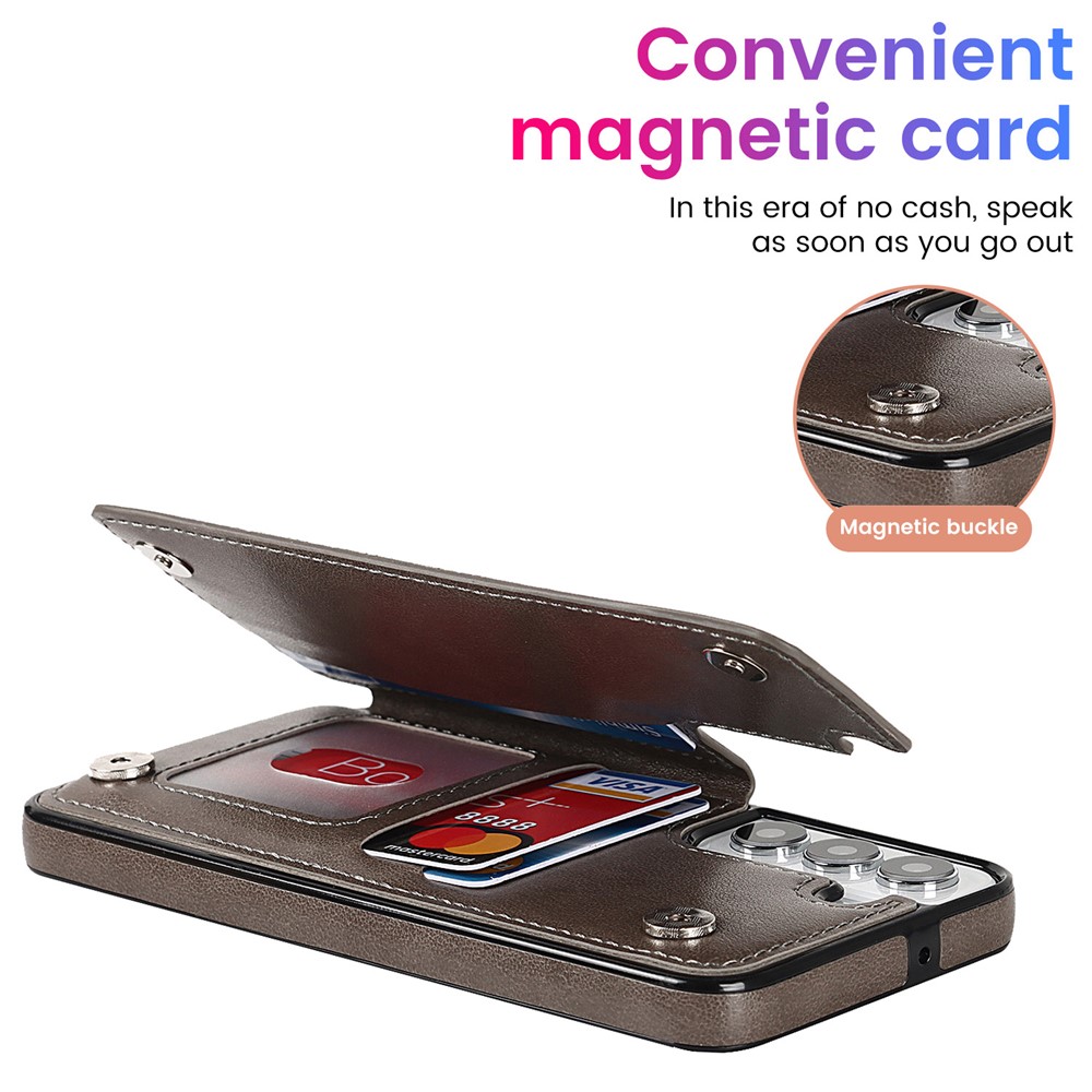 PU Leather and TPU Cellphone Case Magnetic Imprinted Mandala Flower Kickstand Card Holder Phone Cover for Samsung Galaxy S22+ 5G - Grey-6