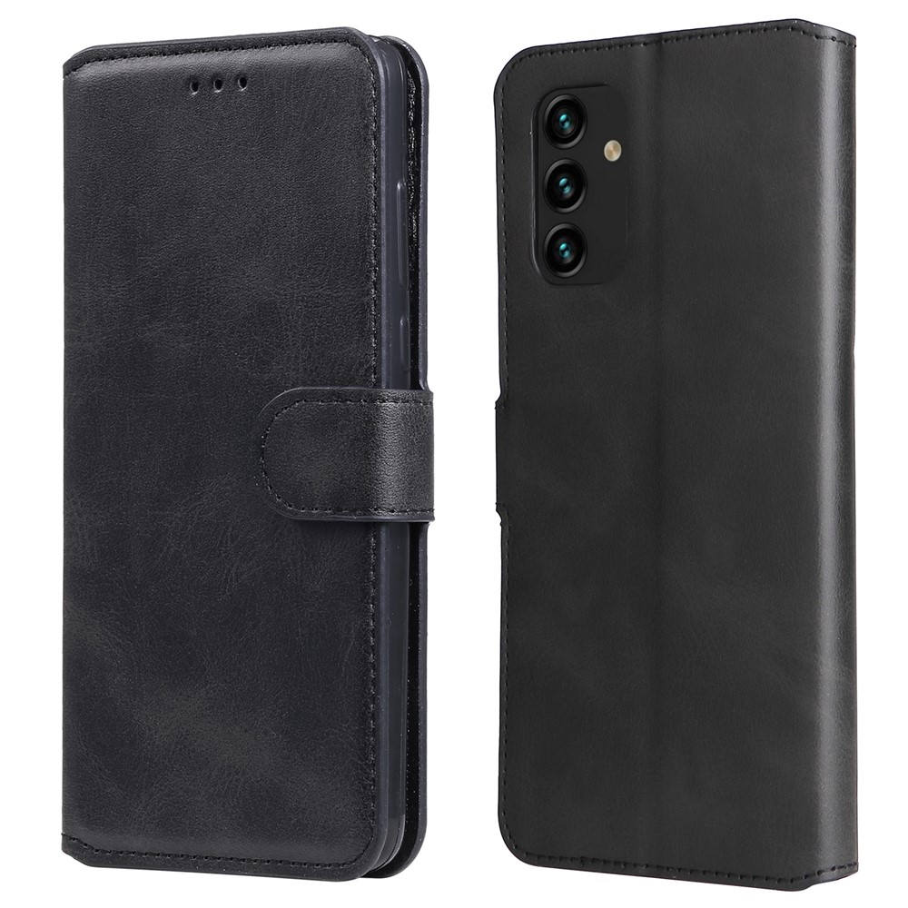 Well-protected Wallet Stand PU Leather + TPU Magnetic Clasp Phone Cover Case for Samsung Galaxy A13 4G - Black-1