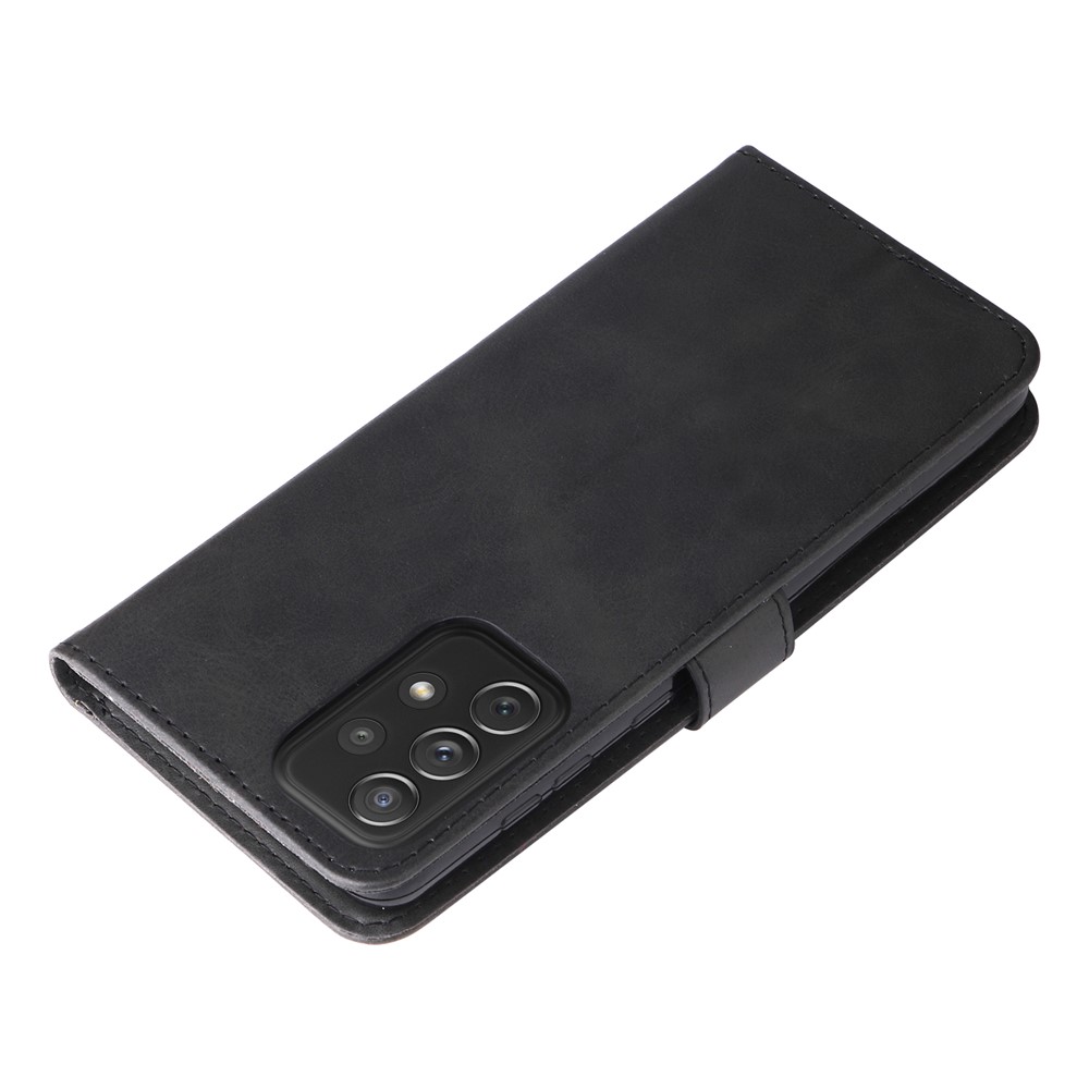 Zippered Pocket Design PU Leather Phone Case Coin Holder Wallet Stand Folding Case for Samsung Galaxy A73 5G - Black-8