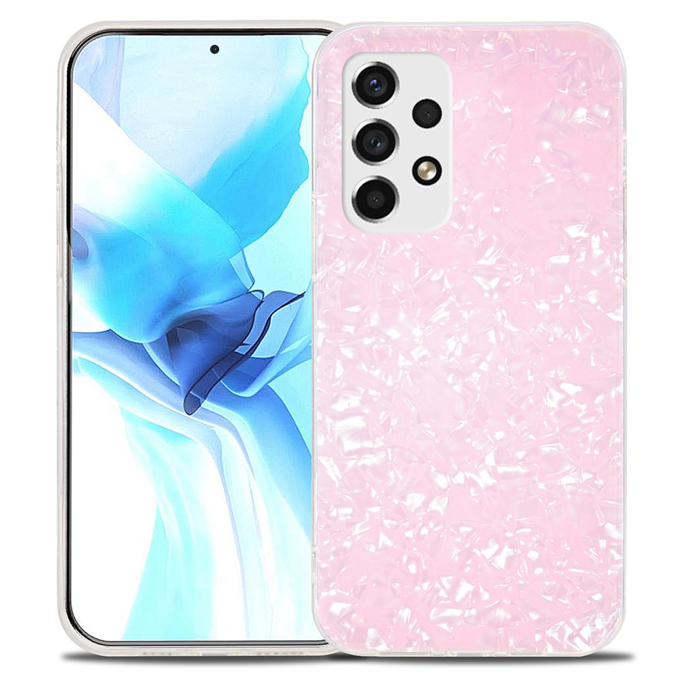 IPAKY IMD Acrylic + Soft TPU Phone Case Shockproof Phone Covering for Samsung Galaxy A53 5G - Pink-1