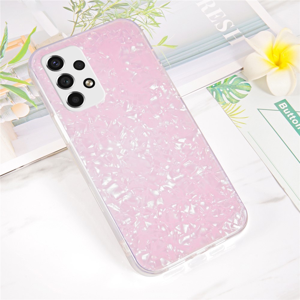 IPAKY IMD Acrylic + Soft TPU Phone Case Shockproof Phone Covering for Samsung Galaxy A53 5G - Pink-2