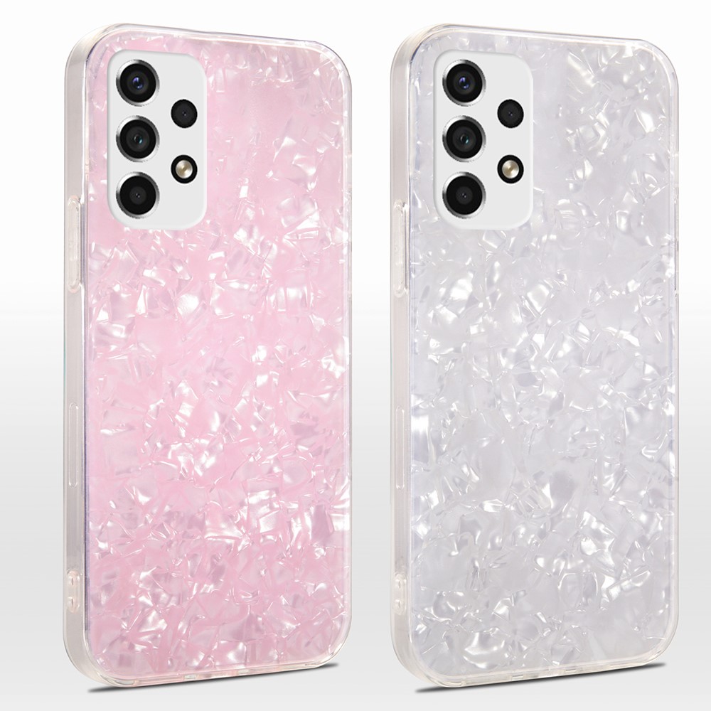 IPAKY IMD Acrylic + Soft TPU Phone Case Shockproof Phone Covering for Samsung Galaxy A53 5G - Pink-7