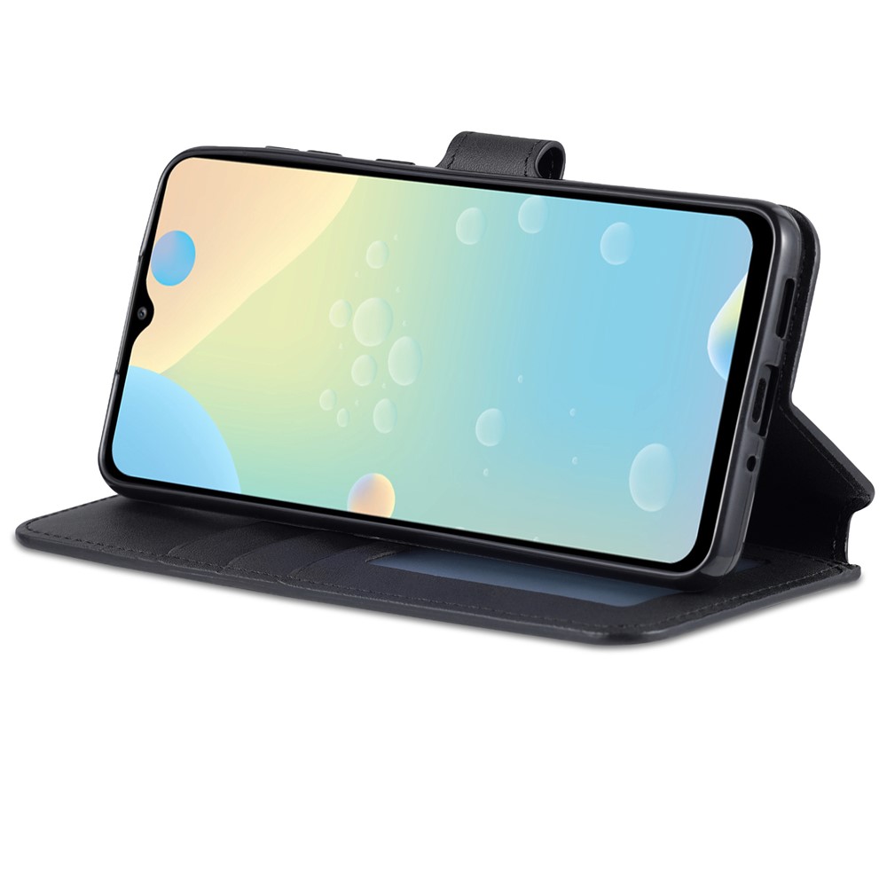 AZNS Drop Resistant PU Leather Case Magnetic Clasp Wallet Phone Cover with Foldable Stand for Samsung Galaxy A33 5G - Black-4