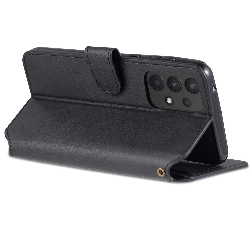 AZNS Drop Resistant PU Leather Case Magnetic Clasp Wallet Phone Cover with Foldable Stand for Samsung Galaxy A33 5G - Black-8