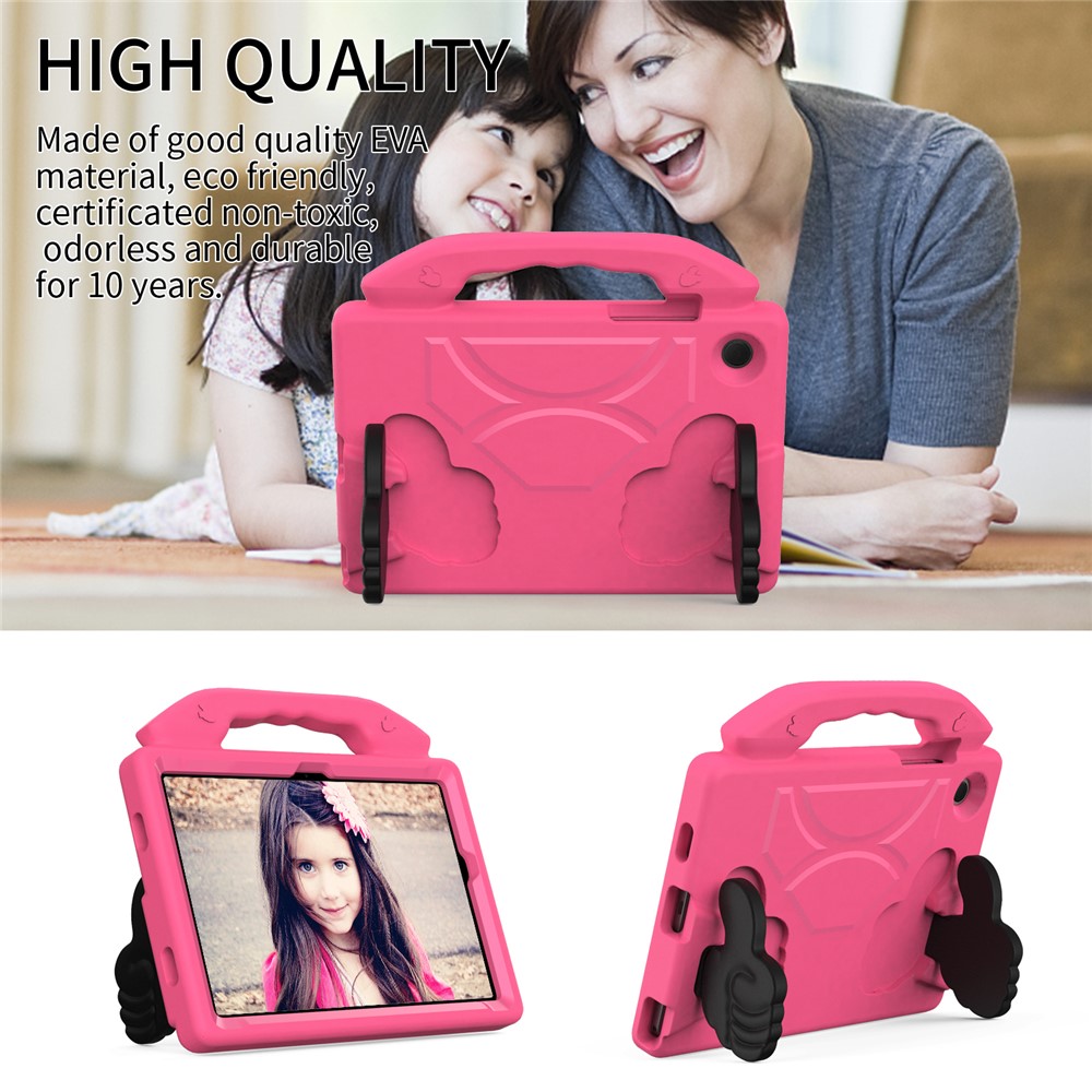 Foldable Thumb Kickstand EVA Tablet Case for Samsung Galaxy Tab A8 10.5 (2021) Shock Absorbing Cover with Handle - Rose-2