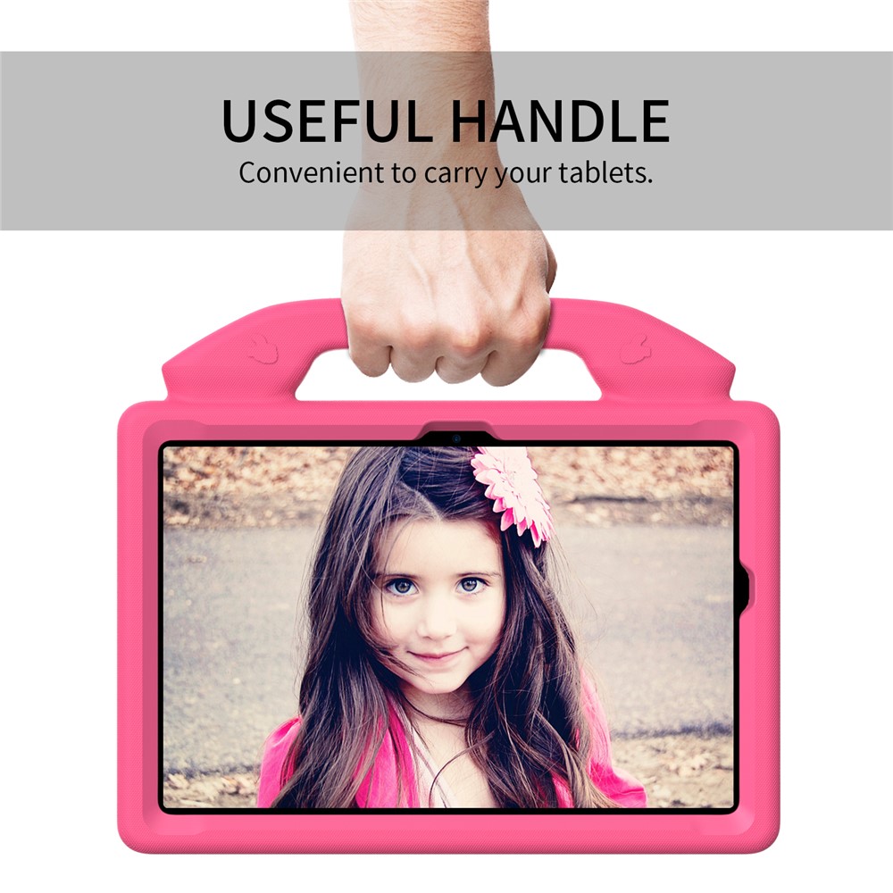 Foldable Thumb Kickstand EVA Tablet Case for Samsung Galaxy Tab A8 10.5 (2021) Shock Absorbing Cover with Handle - Rose-3