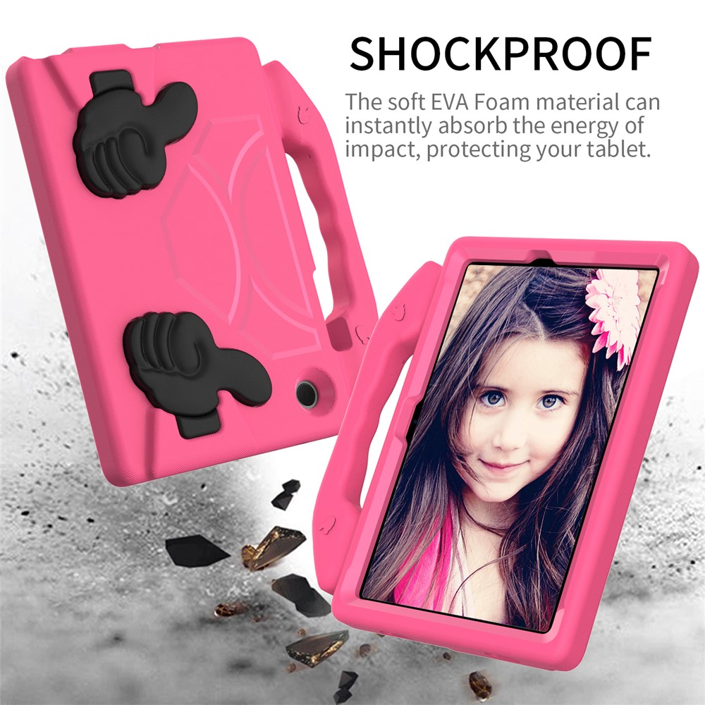 Foldable Thumb Kickstand EVA Tablet Case for Samsung Galaxy Tab A8 10.5 (2021) Shock Absorbing Cover with Handle - Rose-4