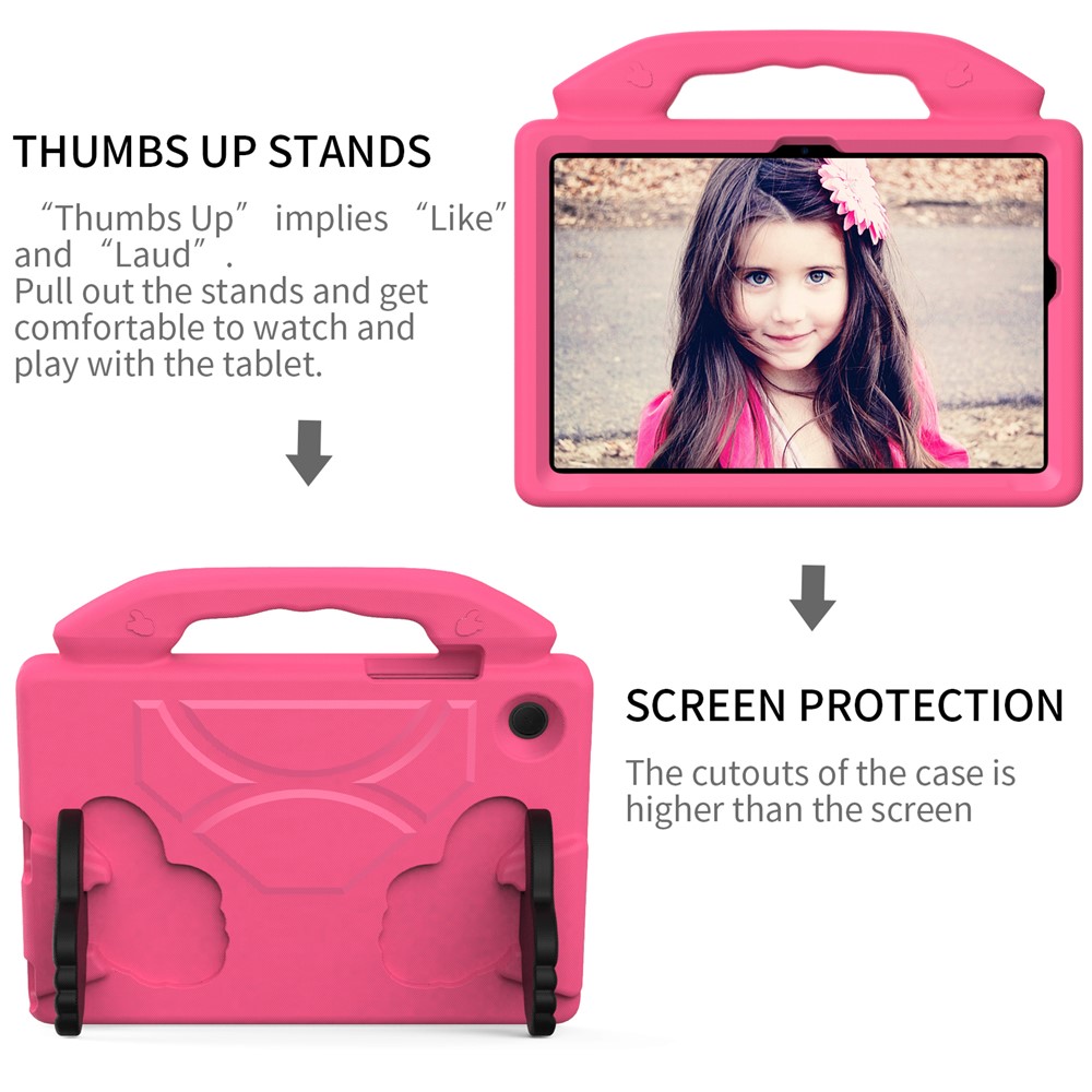 Foldable Thumb Kickstand EVA Tablet Case for Samsung Galaxy Tab A8 10.5 (2021) Shock Absorbing Cover with Handle - Rose-5
