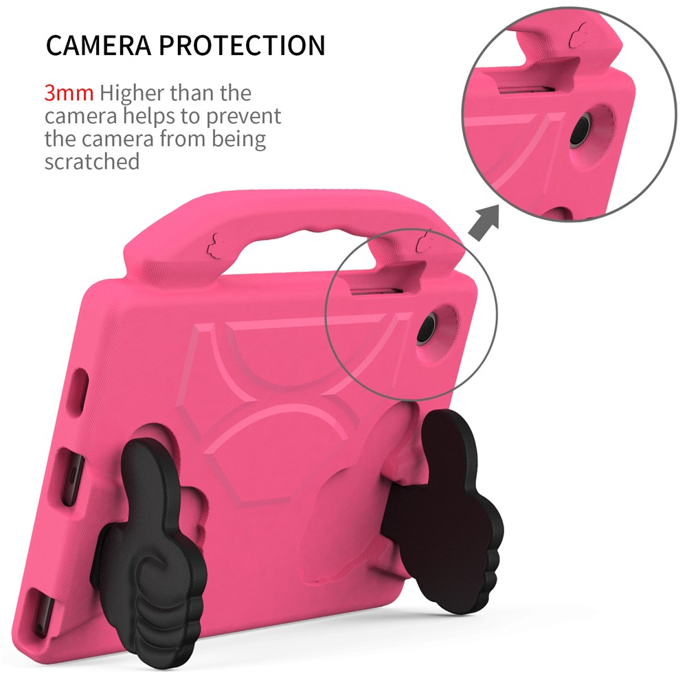 Foldable Thumb Kickstand EVA Tablet Case for Samsung Galaxy Tab A8 10.5 (2021) Shock Absorbing Cover with Handle - Rose-6