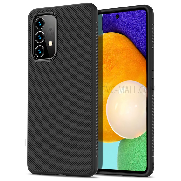 For Samsung Galaxy A53 5G Jazz Series Twill Texture Soft TPU Phone Case Anti-fingerprint Back Protective Cover - Black-1