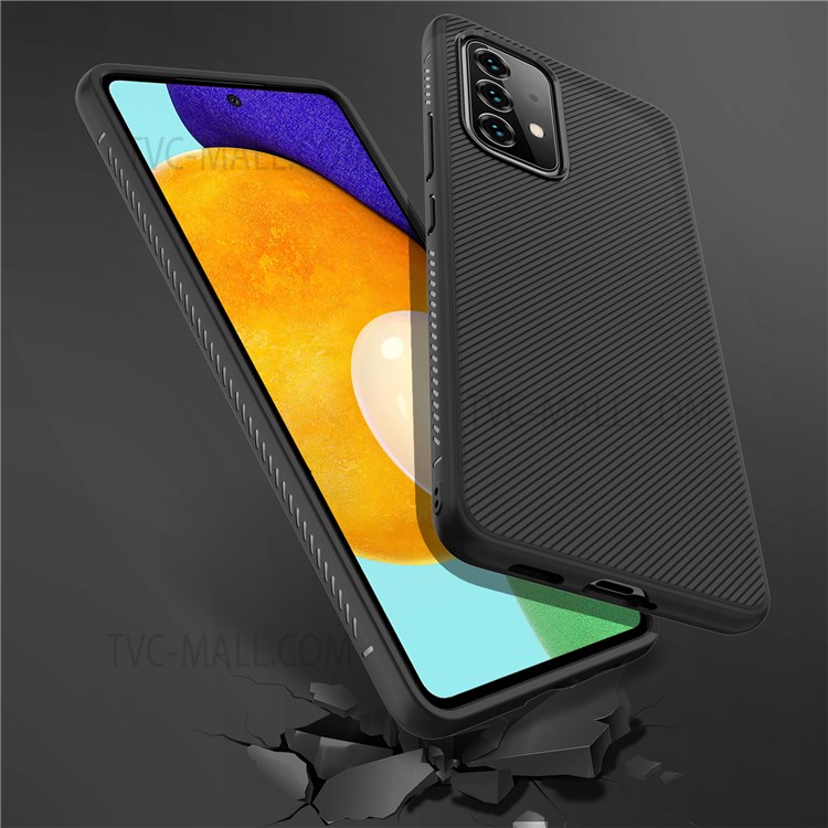 For Samsung Galaxy A53 5G Jazz Series Twill Texture Soft TPU Phone Case Anti-fingerprint Back Protective Cover - Black-7