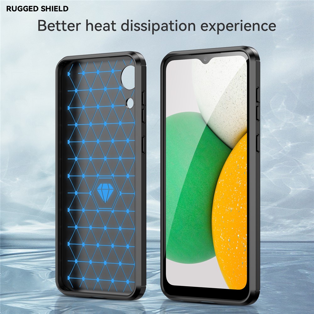 1.8mm TPU Case for Samsung Galaxy A03 Core, Brushed Surface Carbon Fiber Texture Anti-fingerprint Back Cover - Black-5