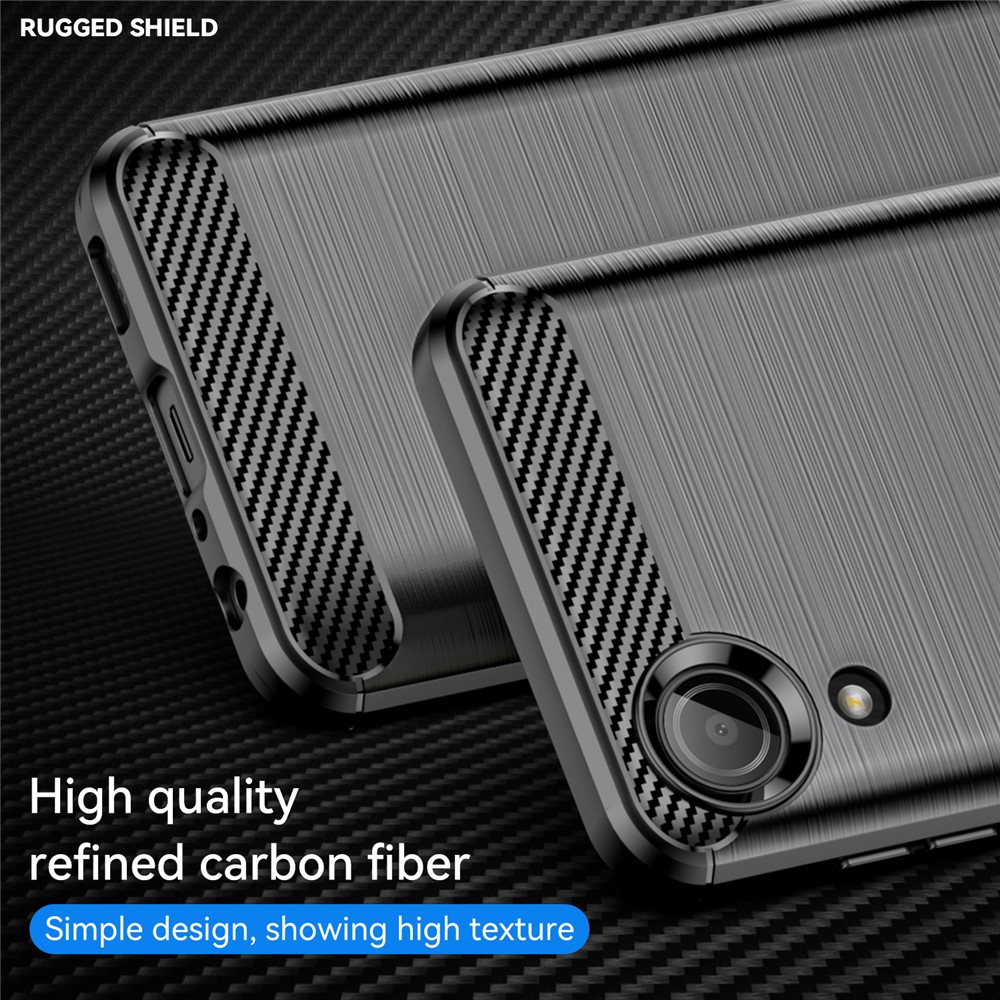 1.8mm TPU Case for Samsung Galaxy A03 Core, Brushed Surface Carbon Fiber Texture Anti-fingerprint Back Cover - Black-9