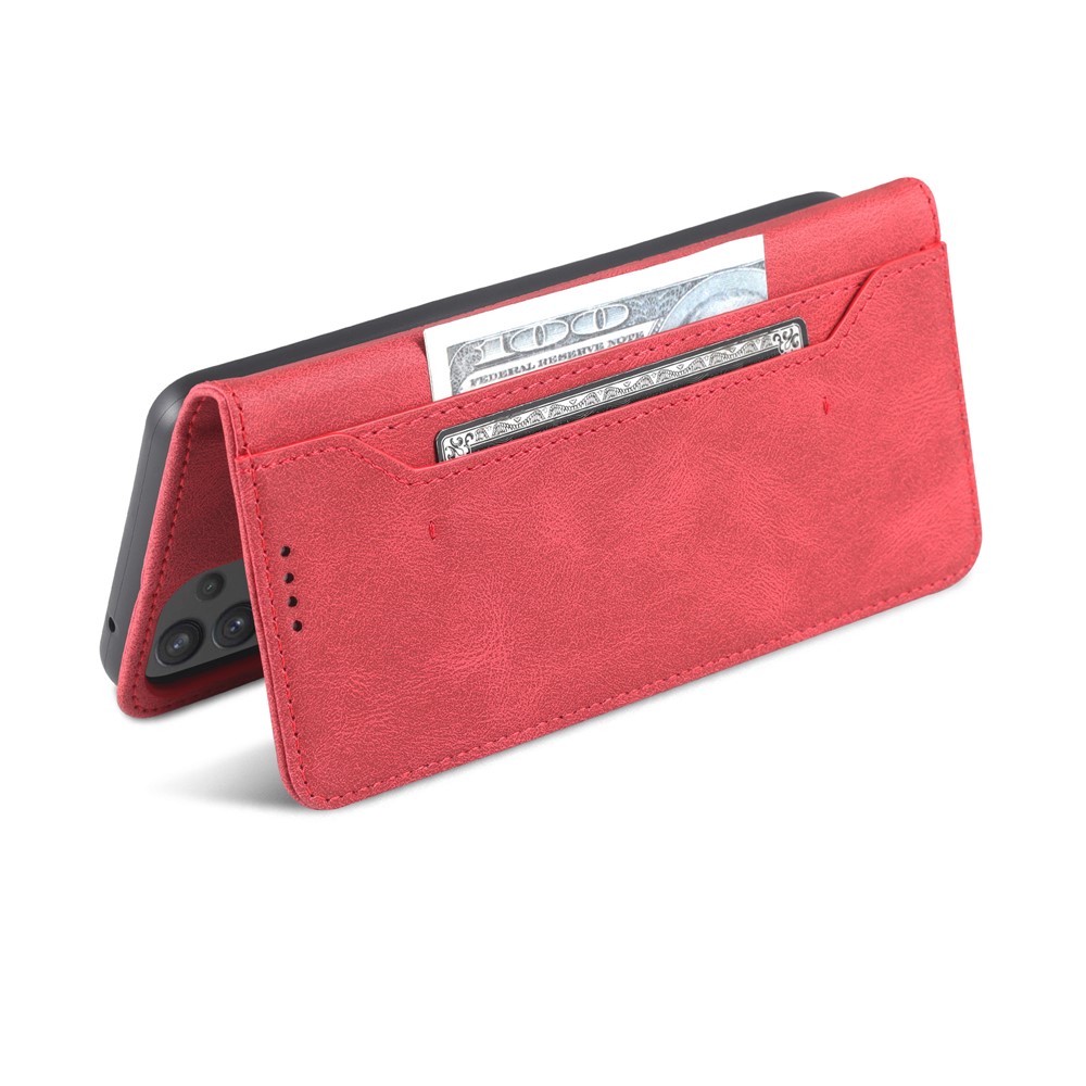 AZNS for Samsung Galaxy A33 5G Well-protected Scratch-resistant PU Leather Wallet Stand Phone Case Shell - Red-10