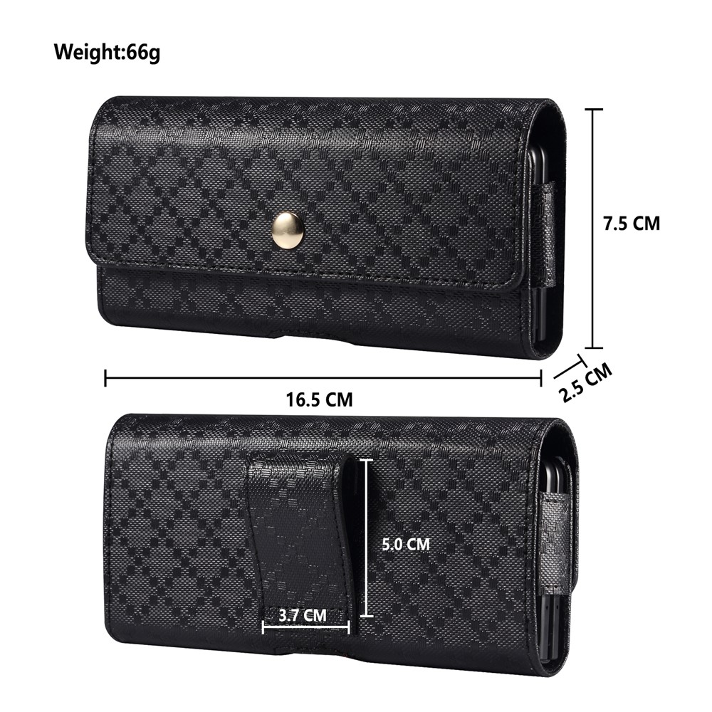 Waist Loop Microfiber Leather Phone Case for Samsung Galaxy Z Fold3 5G/Huawei Mate X/Mate Xs, Grid Pattern Magnetic Flip Cover Phone Cover Pouch-14