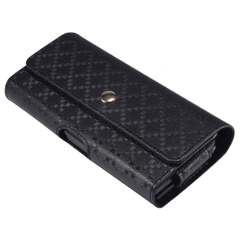 Waist Loop Microfiber Leather Phone Case for Samsung Galaxy Z Fold3 5G/Huawei Mate X/Mate Xs, Grid Pattern Magnetic Flip Cover Phone Cover Pouch-7