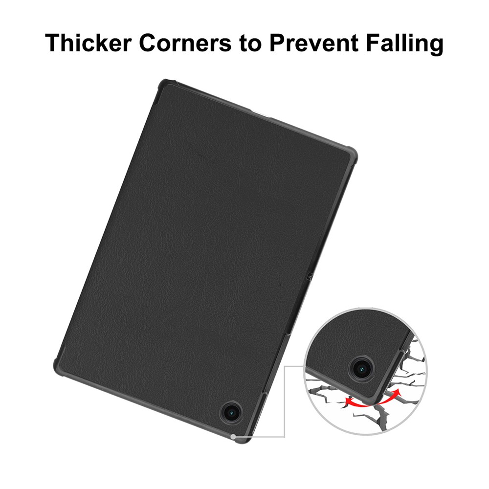 ENKAY for Samsung Galaxy Tab A8 10.5 (2021) Shockproof Light Slim Tri-fold Stand PU Leather + PC Tablet Case Cover with Auto Wake/Sleep Function - Black-6