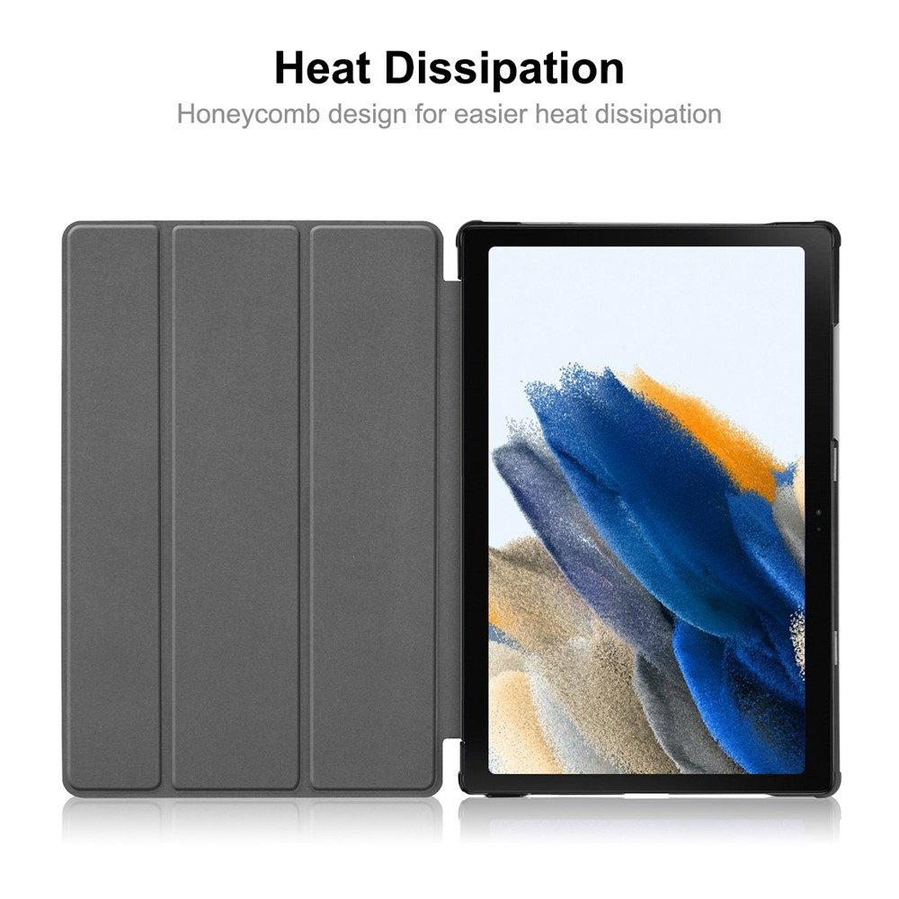 ENKAY for Samsung Galaxy Tab A8 10.5 (2021) Shockproof Light Slim Tri-fold Stand PU Leather + PC Tablet Case Cover with Auto Wake/Sleep Function - Black-7