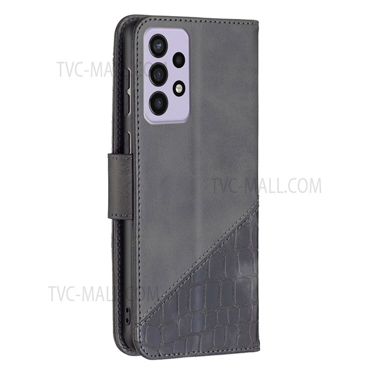 BINFEN COLOR BF04 for Samsung Galaxy A73 5G Crocodile Texture Wallet Leather Well-protected Anti-drop Cell Phone Stand Case - Black-3