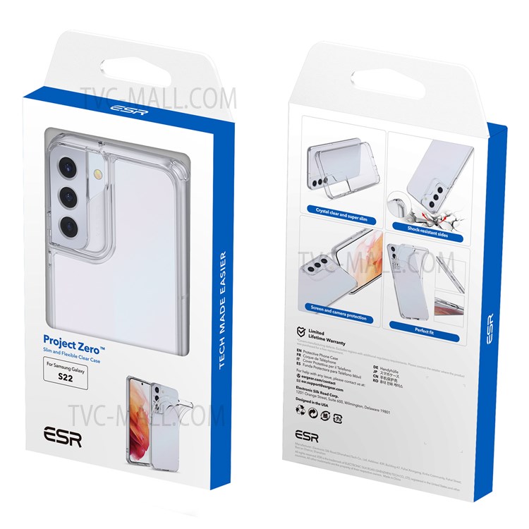 ESR Project Zero Series Case for Samsung Galaxy S22 5G, Soft TPU Slim Light Mobile Phone Shell Cover-11
