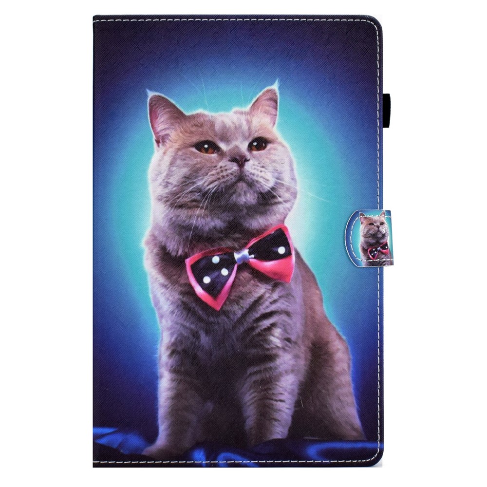 For Samsung Galaxy Tab A7 10.4 (2020) SM-T500 Pattern Printing Stitching Leather Cover Tablet Case with Card Holder and Stand - Cat-2