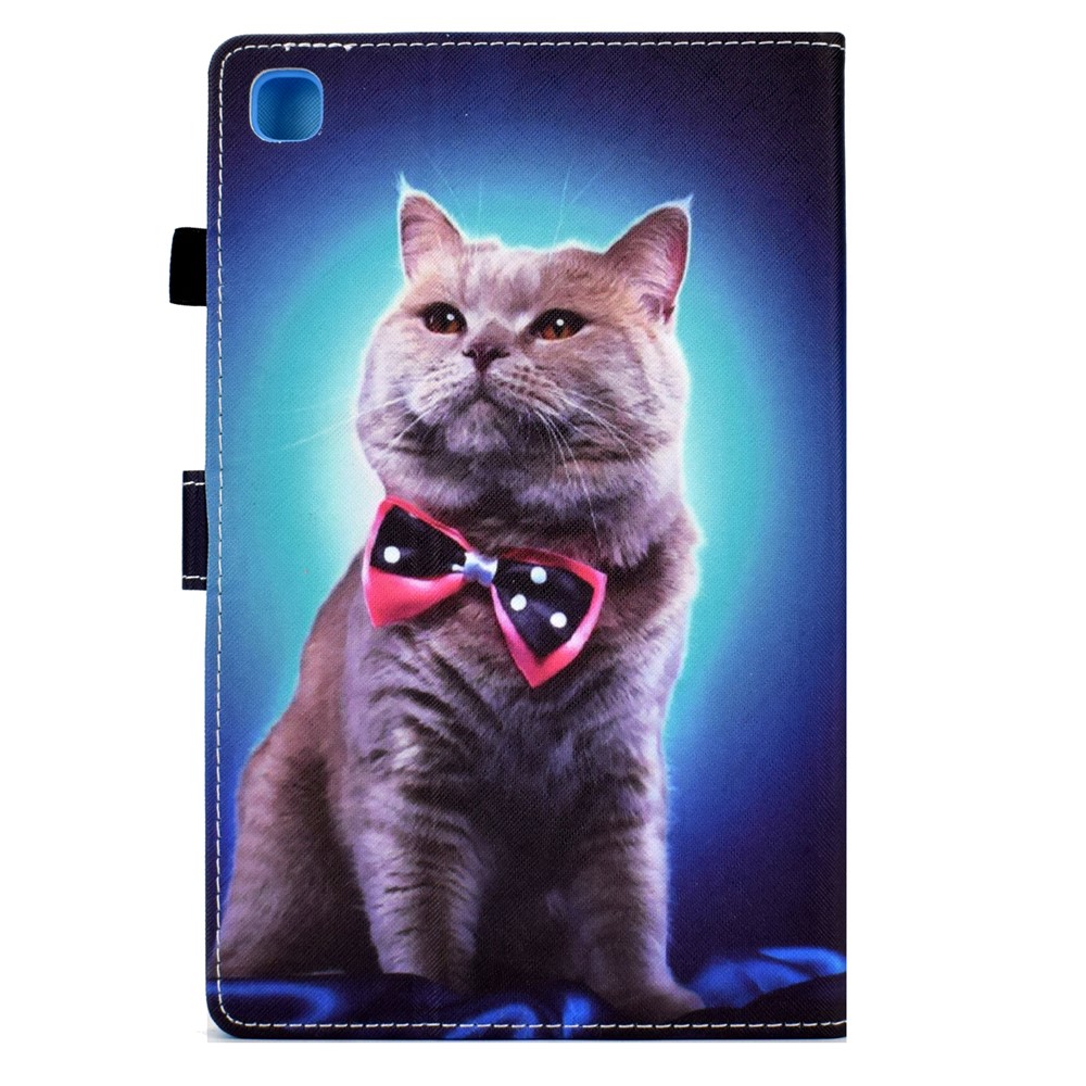 For Samsung Galaxy Tab A7 10.4 (2020) SM-T500 Pattern Printing Stitching Leather Cover Tablet Case with Card Holder and Stand - Cat-3