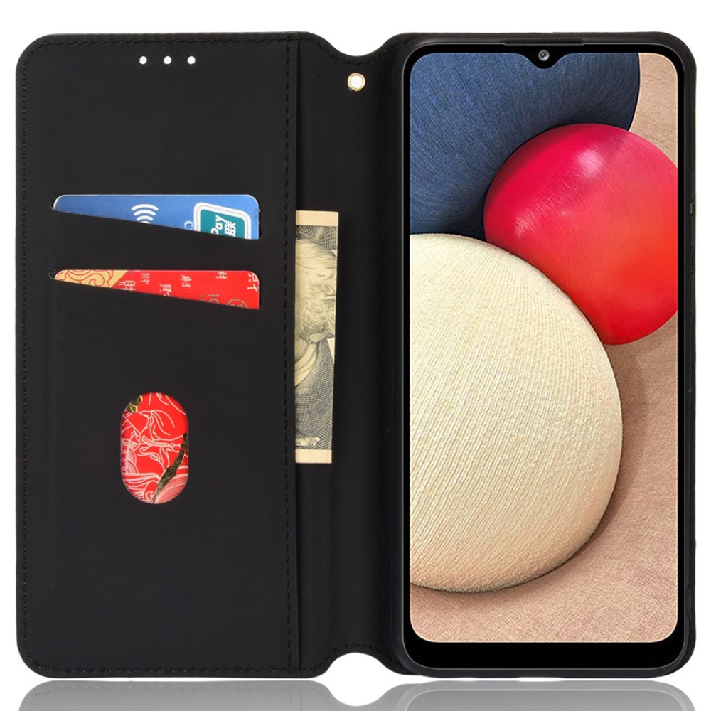 For Samsung Galaxy A03s (166.5 x 75.98 x 9.14mm) Rhombus Imprinted Wallet Leather Case Foldable Stand Phone Shell - Silver-5