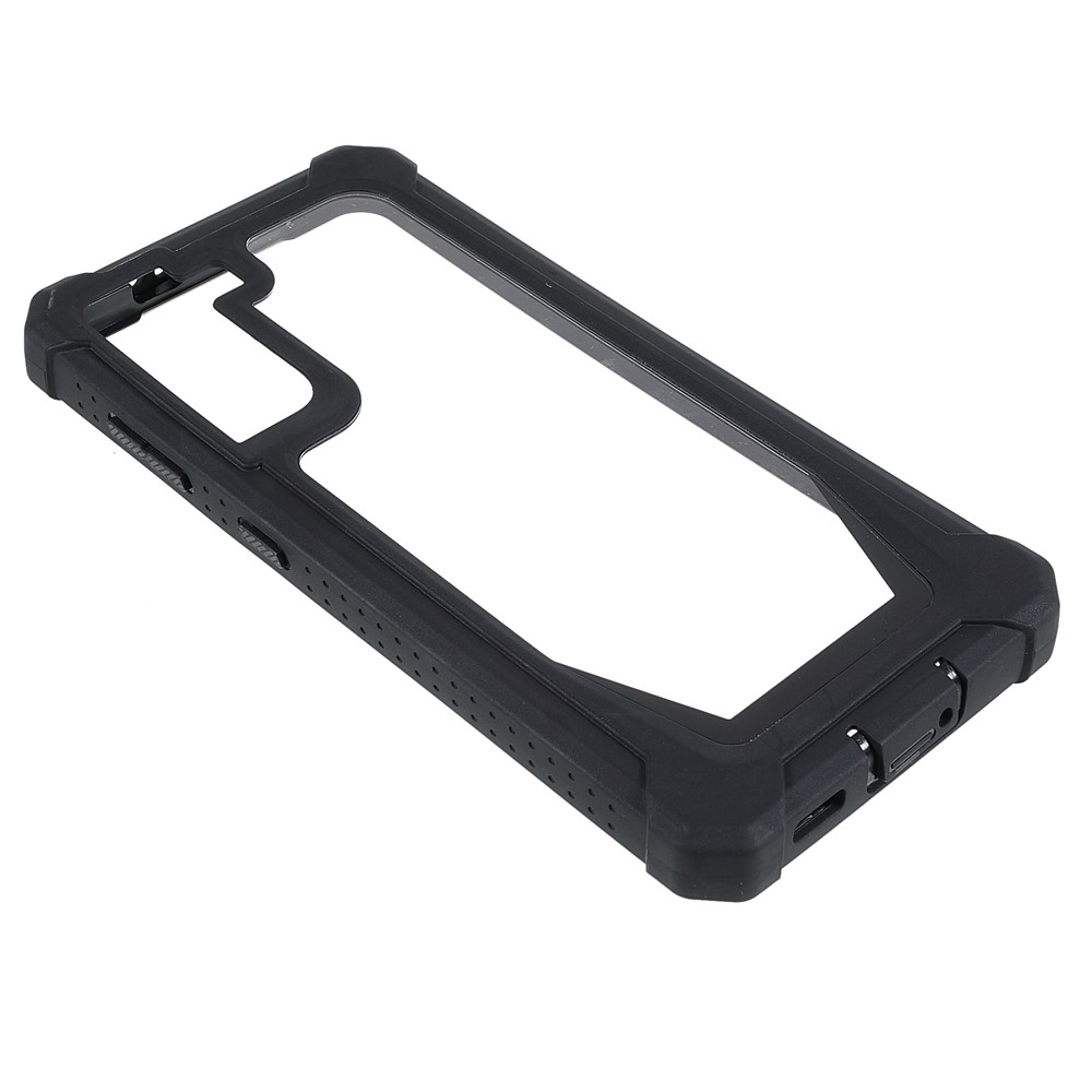 For Samsung Galaxy S21+ 5G Detachable 2-in-1 Case TPU Frame + Acrylic Clear Back Hybrid Anti-drop Phone Cover - Black-3
