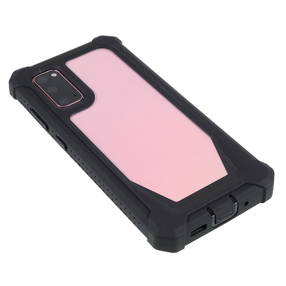 For Samsung Galaxy S20 4G/5G Precise Cutout Shockproof Anti-drop Soft TPU Frame + Acrylic Back Detachable 2-in-1 Mobile Phone Case - Black-5