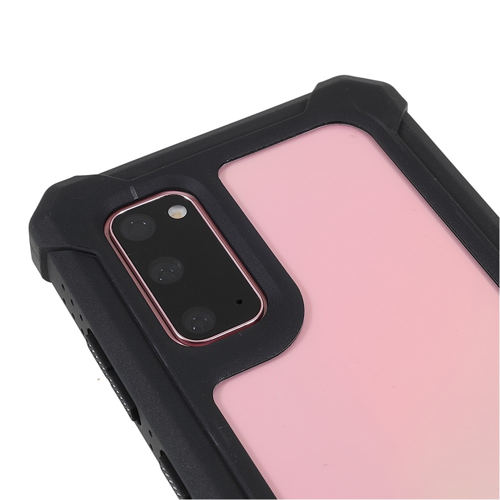 For Samsung Galaxy S20 4G/5G Precise Cutout Shockproof Anti-drop Soft TPU Frame + Acrylic Back Detachable 2-in-1 Mobile Phone Case - Black-6